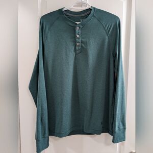 L.L. Bean Teal Long Sleeve Henley Shirt